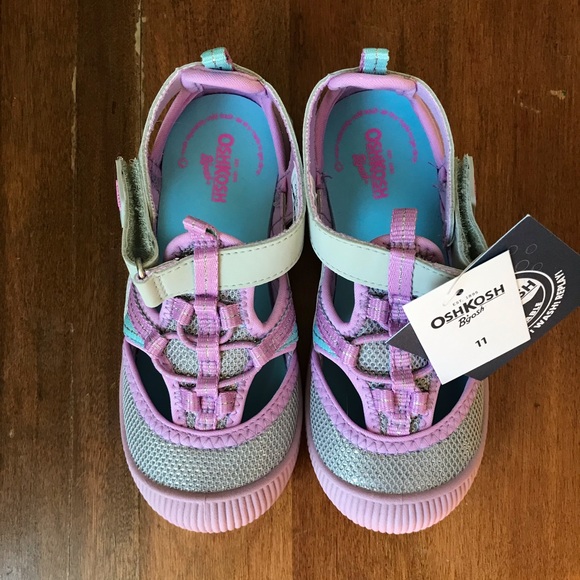 NWT Oshkosh lilac and silver sneaker/sandals - Picture 2 of 6